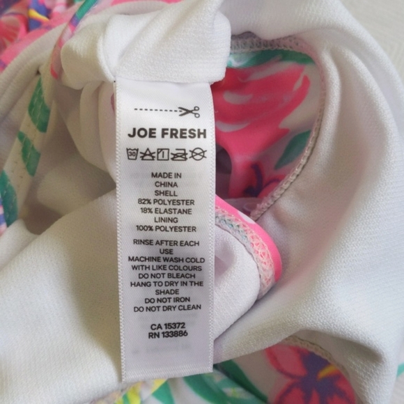 joe fresh tiered tropical floral lined one piece swimsuit 6-12 months baby girl - Picture 6 of 8